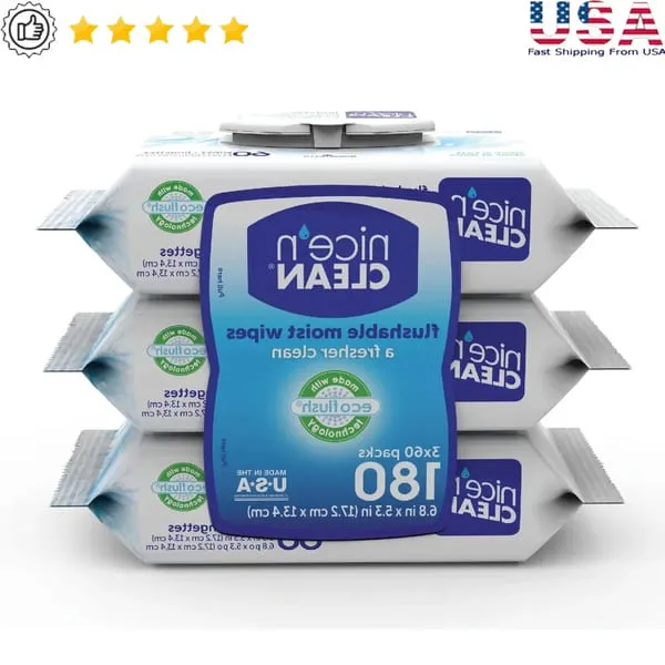 Gentle Flushable Wet Wipes (3-Pack)