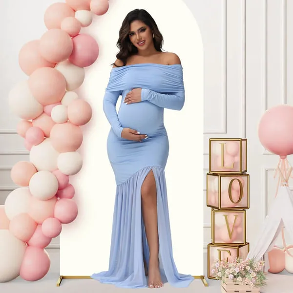 Mama Glow Off-Shoulder Maternity Gown