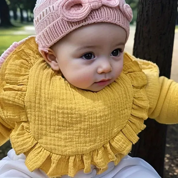 Ruffled Elegance Baby Drool Bib