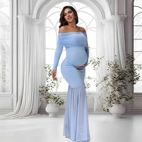 Mama Glow Off-Shoulder Maternity Gown