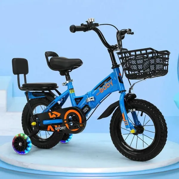 High-Carbon Steel Frame with Removable Training Wheels & Adjustable Seat