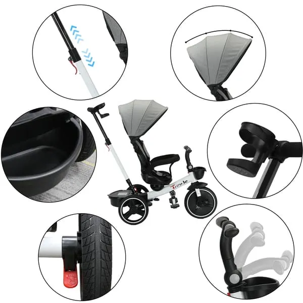 ubravoo 5-in-1 Convertible Baby Stroller Tricycle