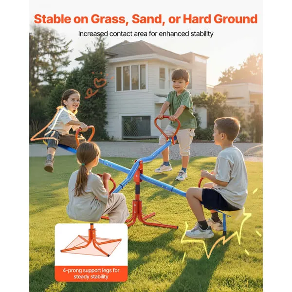 SucceBuy 4-Seat Spinning Seesaw